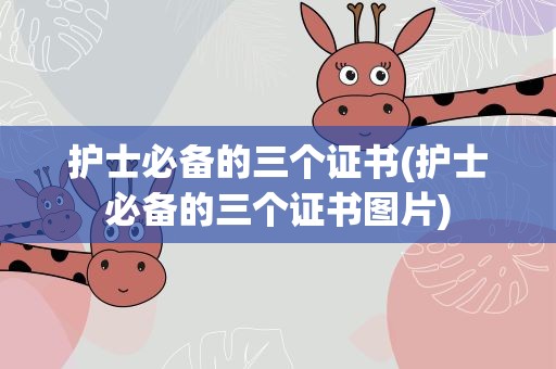 护士必备的三个证书(护士必备的三个证书图片)