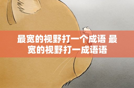 最宽的视野打一个成语 最宽的视野打一成语语