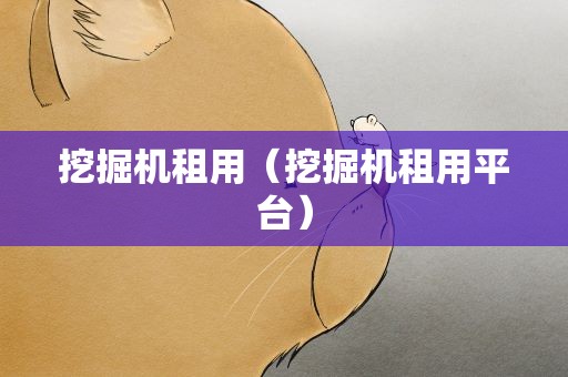 挖掘机租用（挖掘机租用平台）