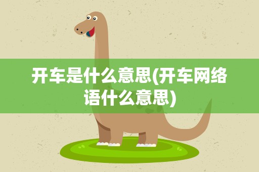 开车是什么意思(开车网络语什么意思)