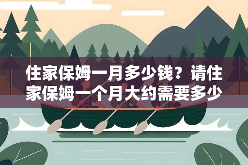 住家保姆一月多少钱？请住家保姆一个月大约需要多少钱