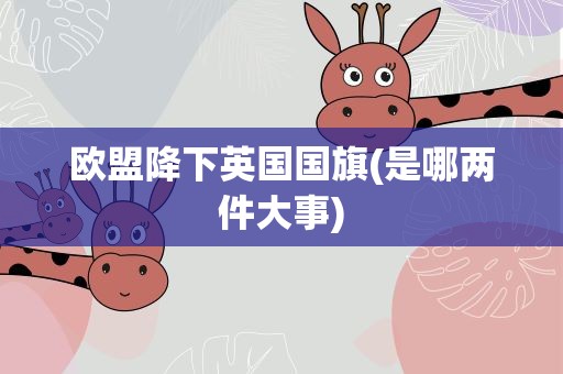 欧盟降下英国国旗(是哪两件大事)