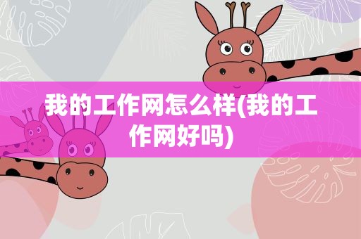我的工作网怎么样(我的工作网好吗)