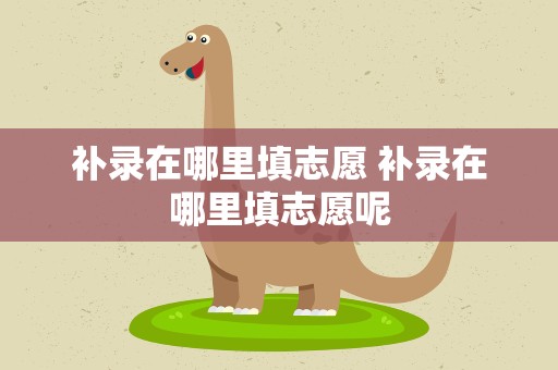 补录在哪里填志愿 补录在哪里填志愿呢