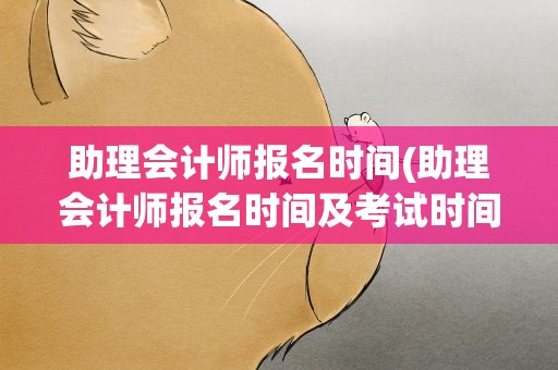 助理会计师报名时间(助理会计师报名时间及考试时间2022)