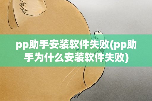 pp助手安装软件失败(pp助手为什么安装软件失败)