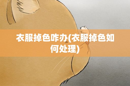 衣服掉色咋办(衣服掉色如何处理)