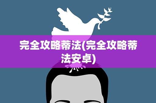 完全攻略蒂法(完全攻略蒂法安卓)