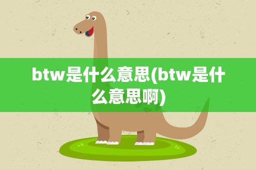 btw是什么意思(btw是什么意思啊)