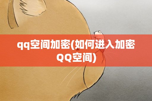 qq空间加密(如何进入加密QQ空间)