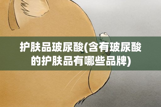 护肤品玻尿酸(含有玻尿酸的护肤品有哪些品牌)