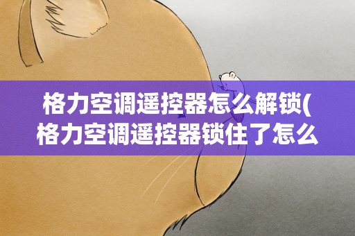 格力空调遥控器怎么解锁(格力空调遥控器锁住了怎么解锁)