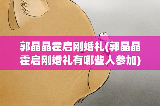 郭晶晶霍启刚婚礼(郭晶晶霍启刚婚礼有哪些人参加)