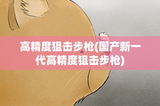高精度狙击步枪(国产新一代高精度狙击步枪)