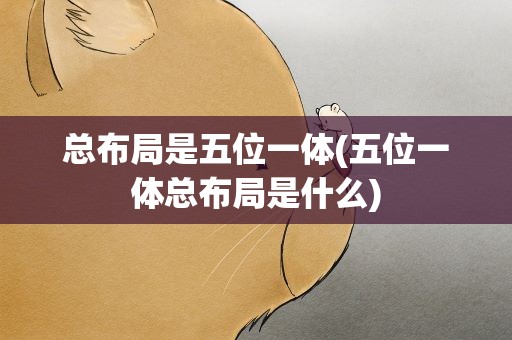 总布局是五位一体(五位一体总布局是什么)