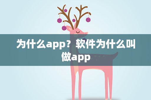 为什么app？软件为什么叫做app