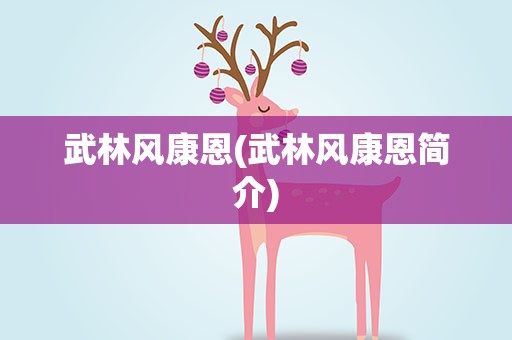 武林风康恩(武林风康恩简介)