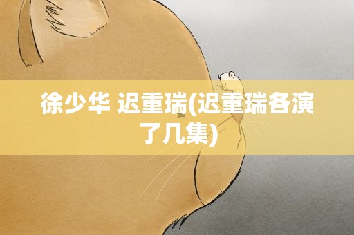 徐少华 迟重瑞(迟重瑞各演了几集)