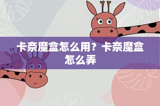 卡奈魔盒怎么用？卡奈魔盒怎么弄