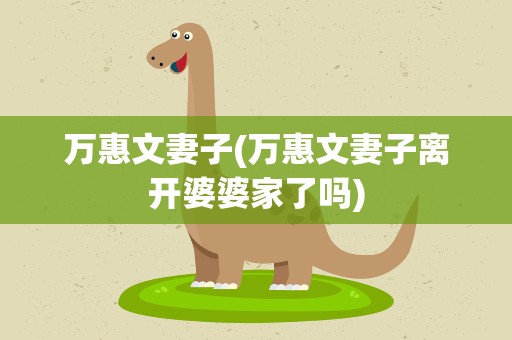万惠文妻子(万惠文妻子离开婆婆家了吗)