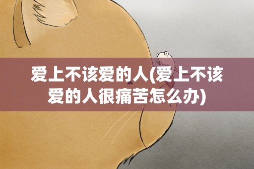 爱上不该爱的人(爱上不该爱的人很痛苦怎么办)