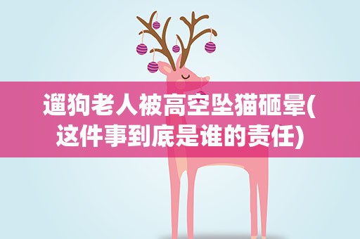 遛狗老人被高空坠猫砸晕(这件事到底是谁的责任)