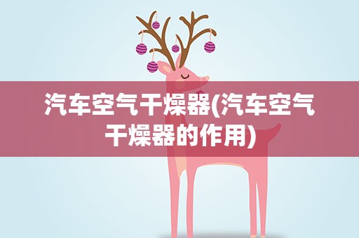 汽车空气干燥器(汽车空气干燥器的作用)