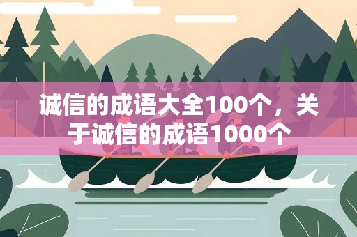诚信的成语大全100个，关于诚信的成语1000个
