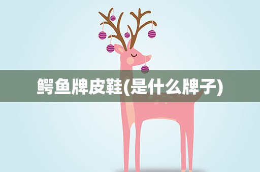 鳄鱼牌皮鞋(是什么牌子)