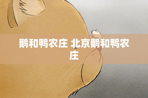 鹅和鸭农庄 北京鹅和鸭农庄