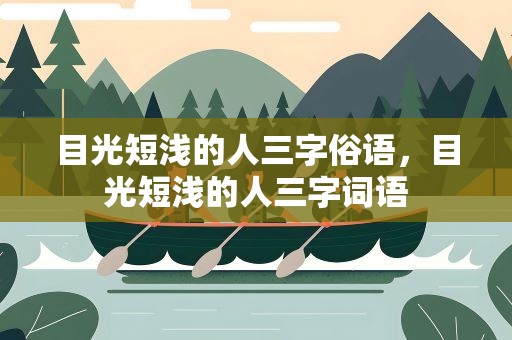 目光短浅的人三字俗语，目光短浅的人三字词语