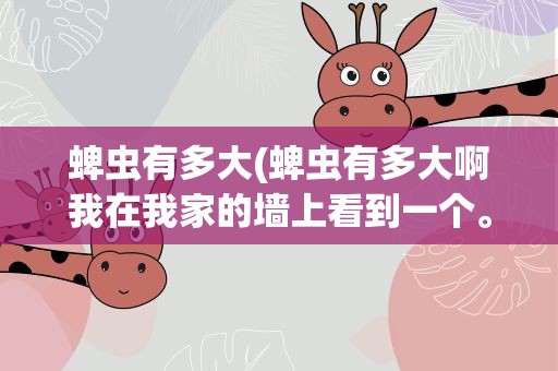 蜱虫有多大(蜱虫有多大啊我在我家的墙上看到一个。)