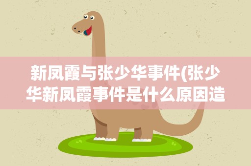 新凤霞与张少华事件(张少华新凤霞事件是什么原因造成的)