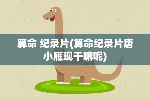 算命 纪录片(算命纪录片唐小雁现干嘛呢)