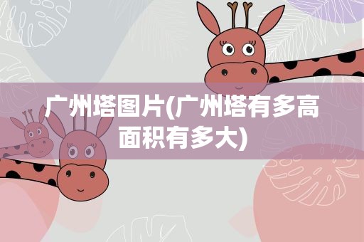 广州塔图片(广州塔有多高面积有多大)