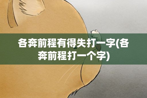 各奔前程有得失打一字(各奔前程打一个字)