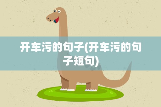 开车污的句子(开车污的句子短句)