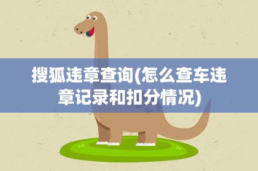 搜狐违章查询(怎么查车违章记录和扣分情况)