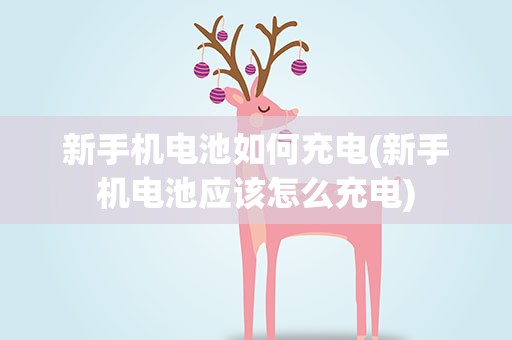新手机电池如何充电(新手机电池应该怎么充电)