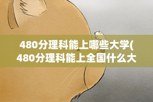 480分理科能上哪些大学(480分理科能上全国什么大学)