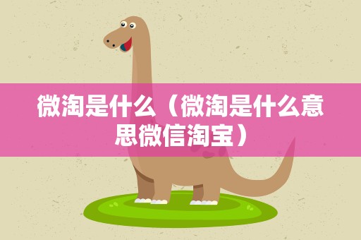 微淘是什么（微淘是什么意思微信淘宝）