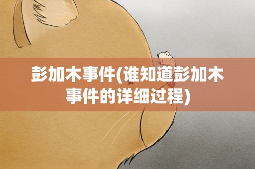 彭加木事件(谁知道彭加木事件的详细过程)