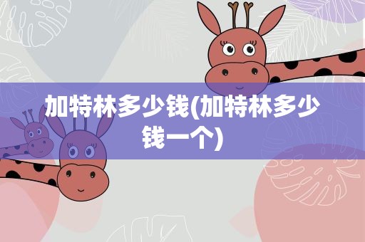 加特林多少钱(加特林多少钱一个)