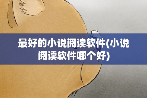 最好的小说阅读软件(小说阅读软件哪个好)