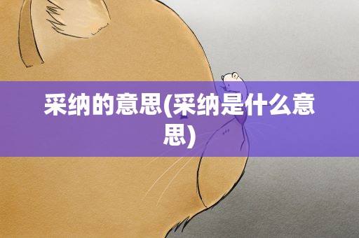采纳的意思(采纳是什么意思)