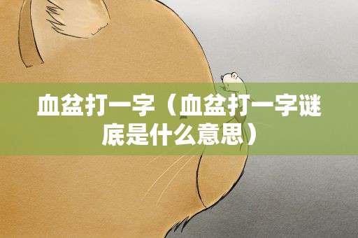 血盆打一字（血盆打一字谜底是什么意思）