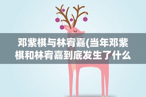 邓紫棋与林宥嘉(当年邓紫棋和林宥嘉到底发生了什么)