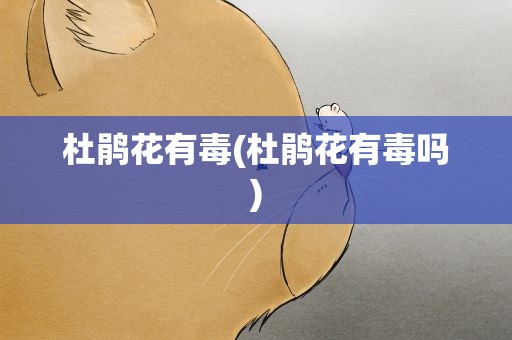 杜鹃花有毒(杜鹃花有毒吗)