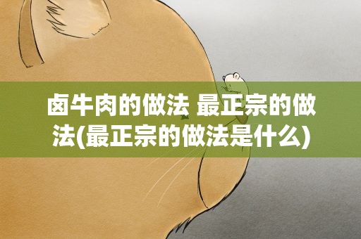 卤牛肉的做法 最正宗的做法(最正宗的做法是什么)