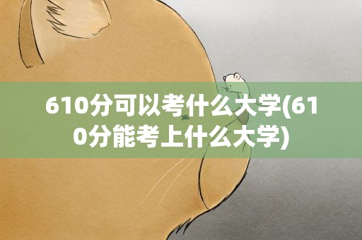 610分可以考什么大学(610分能考上什么大学)